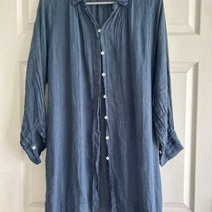 Homefrocks Indigo Linen Dress Size S